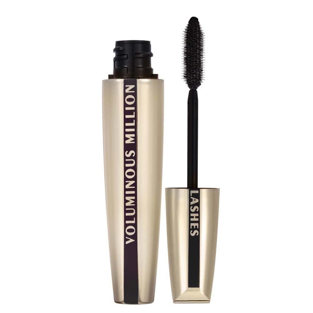L'Oreal Paris before and after lashes showing fuller volume and defined effect