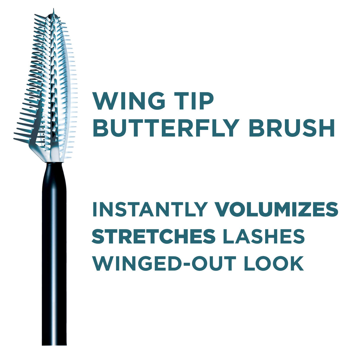 L'Oreal Paris mascara stroke on skin highlighting cocoon fibers for visible length and lightweight texture