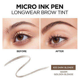 L'Oreal Paris before and after brows showing fuller natural-looking brows