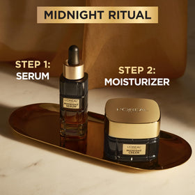L'Oreal Paris label detail showcasing ingredients and dermatologist-tested product benefits