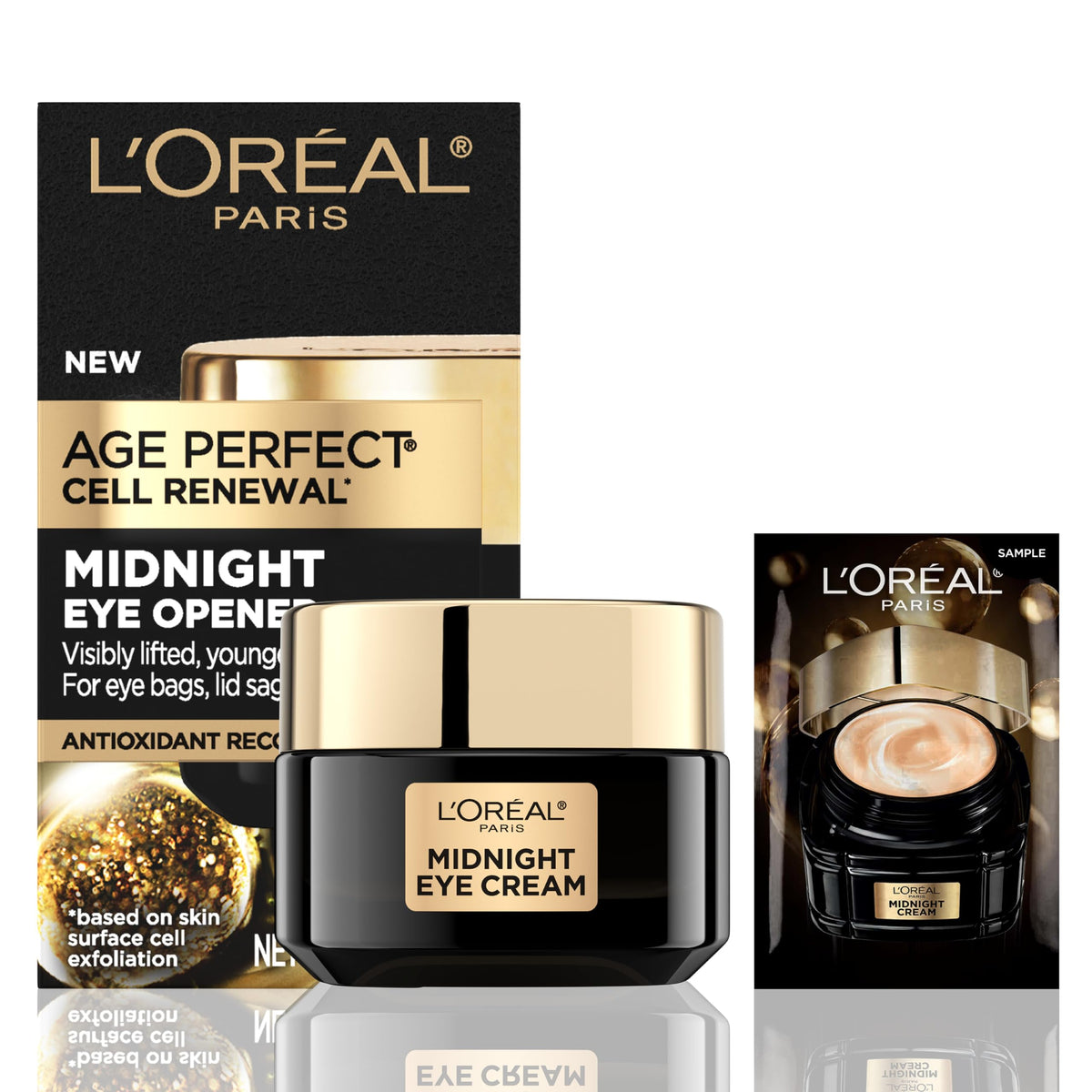 L'Oreal Paris jar front view showing product label and premium finish for clear identification