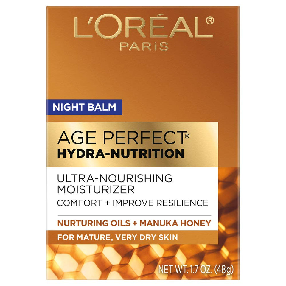 L'Oreal Paris jar front view showing label and nourishing night balm benefits