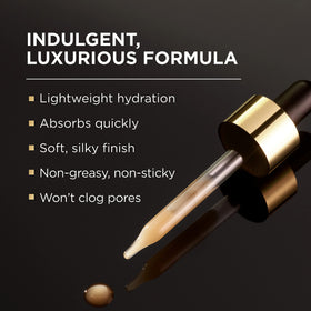 L'Oreal Paris nighttime routine scene illustrating calm application and restoration