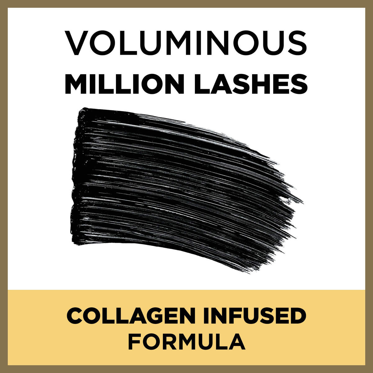 L'Oreal Paris open tube showing built-in wiping system for no-clump application