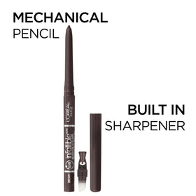 L'Oreal Paris pencil tip close-up displaying creamy texture and smooth application