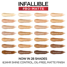 L'Oreal Paris foundation application with brush showing smooth blending and a professional look
