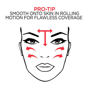 L'Oreal Paris applied with a foundation brush for smooth, even blending benefit