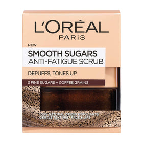 L'Oreal Paris close-up of sugar-and-coffee texture highlighting gentle exfoliation