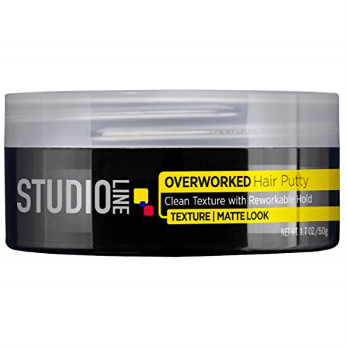 L'Oreal Paris Studio Line putty front packaging showing 1.7 oz tub for easy identification
