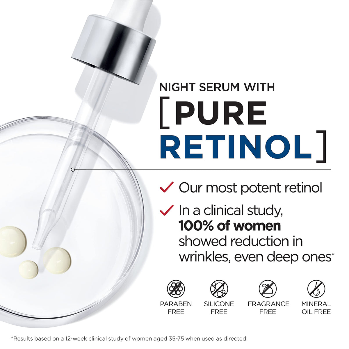 L'Oreal Paris pump and bottle detail illustrating stable retinol delivery