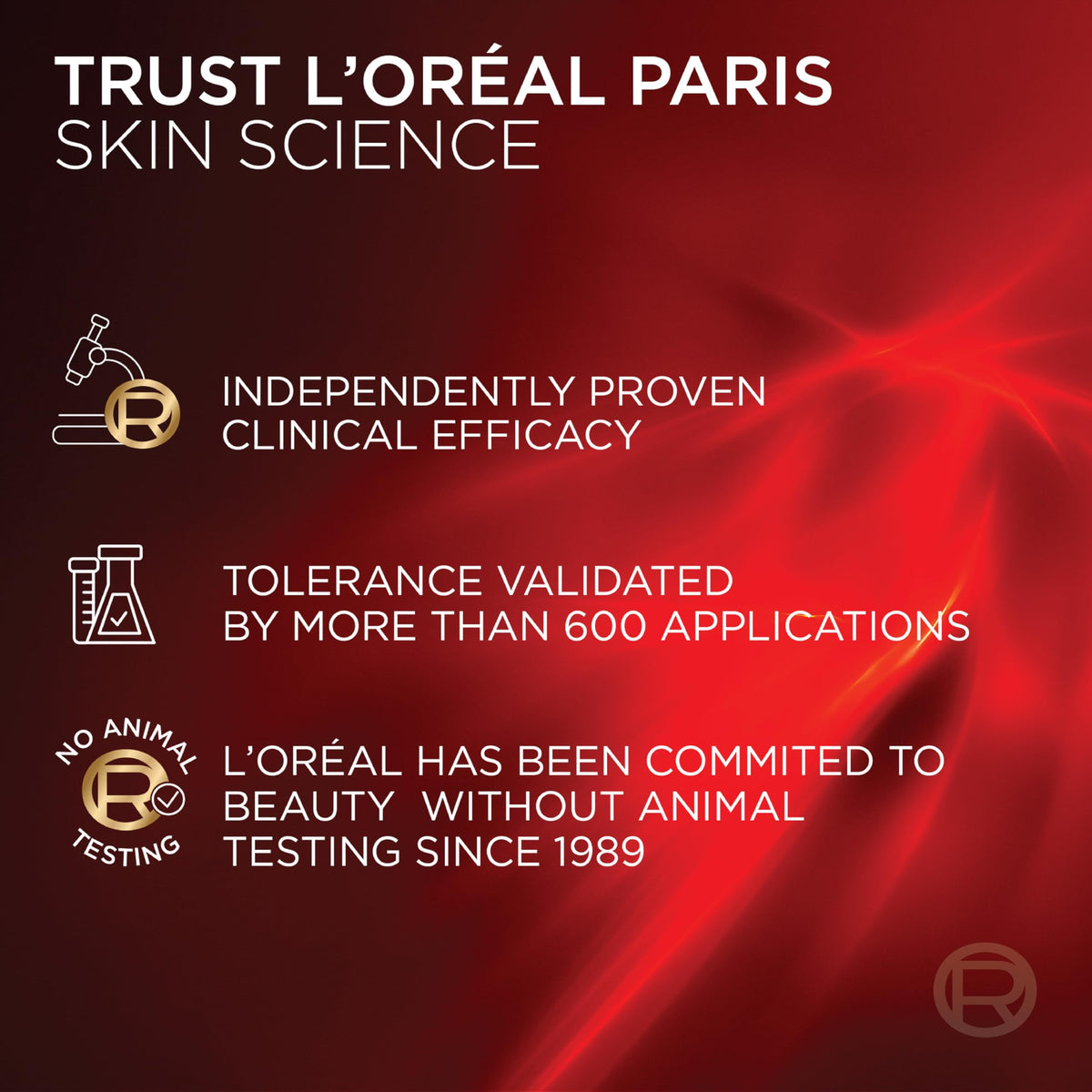 L'Oreal Paris model applying cream demonstrating easy nightly application benefit