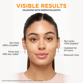 L'Oreal Paris conceptual before-and-after skin appearance to illustrate brightening benefit