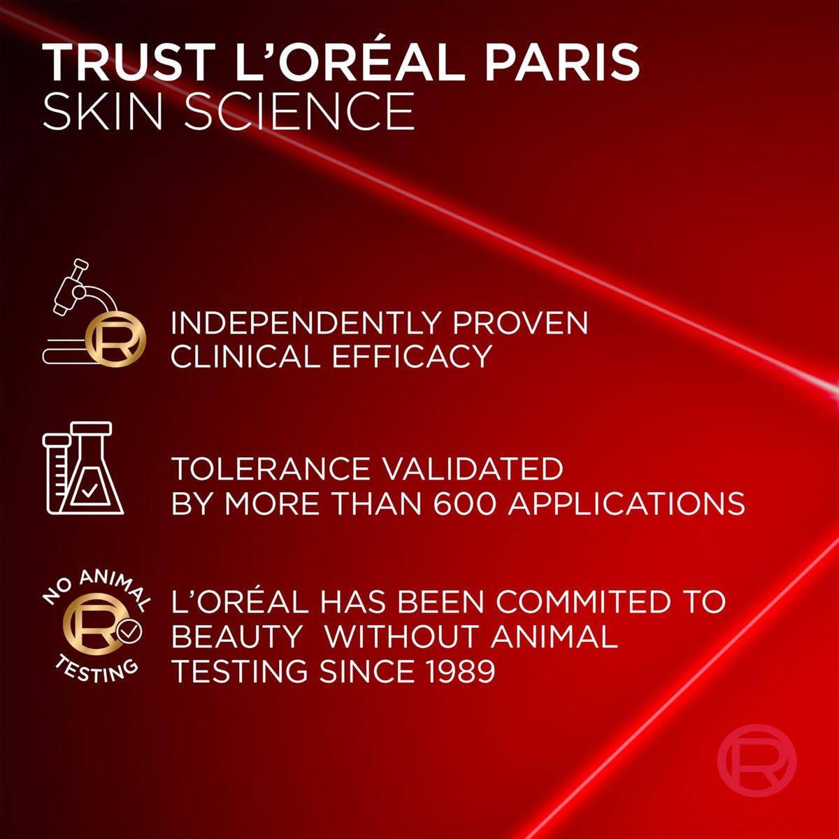 L'Oreal Paris before and after comparison packshot showing visible texture improvement benefit