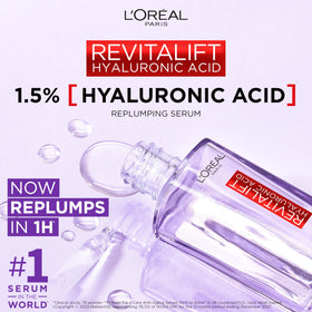 L'Oreal Paris dropper dispensing precise hyaluronic serum for controlled use
