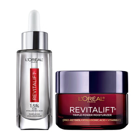 L'Oreal Paris front packaging showing the Revitalift kit benefits