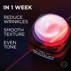 L'Oreal Paris label detail highlighting active ingredients and benefits