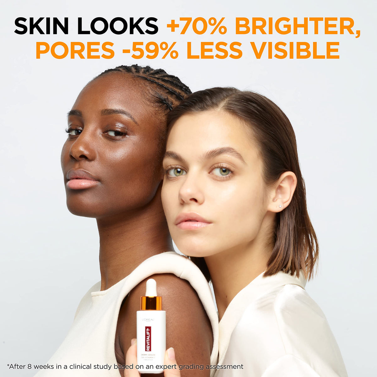 L'Oreal Paris label close-up showing key ingredients for informed ingredient benefit