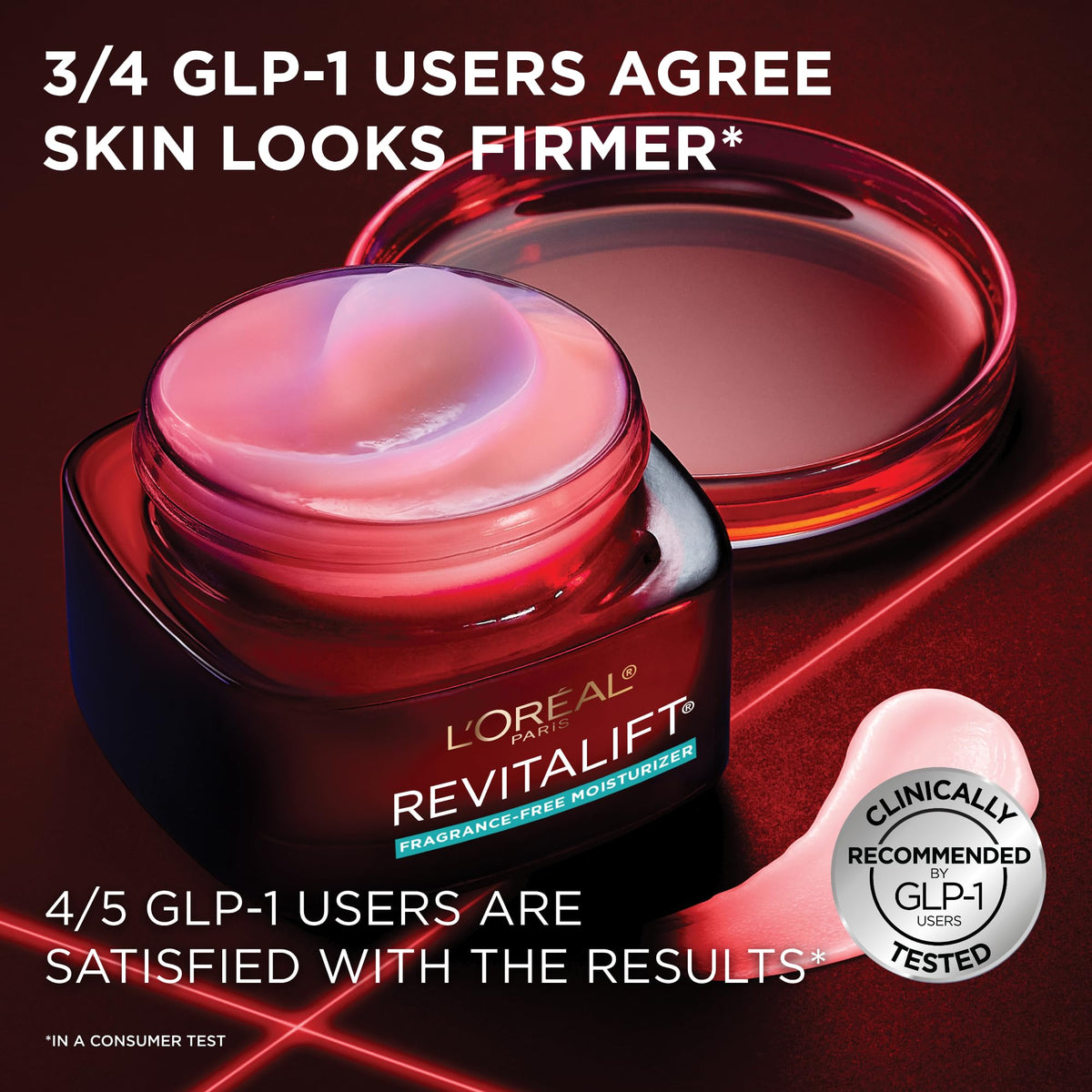 L'Oreal Paris open jar showing cream consistency that spreads easily