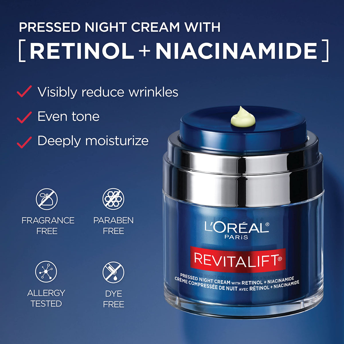 L'Oreal Paris hyaluronic acid serum sample included with night cream