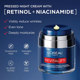 L'Oreal Paris hyaluronic acid serum sample included with night cream