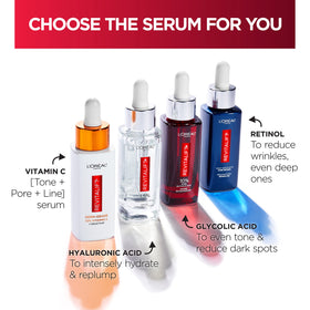 L'Oreal Paris serum in hand showing 1 oz size and real scale