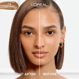 L'Oreal Paris serum texture close-up showing lightweight fluid for smooth finish