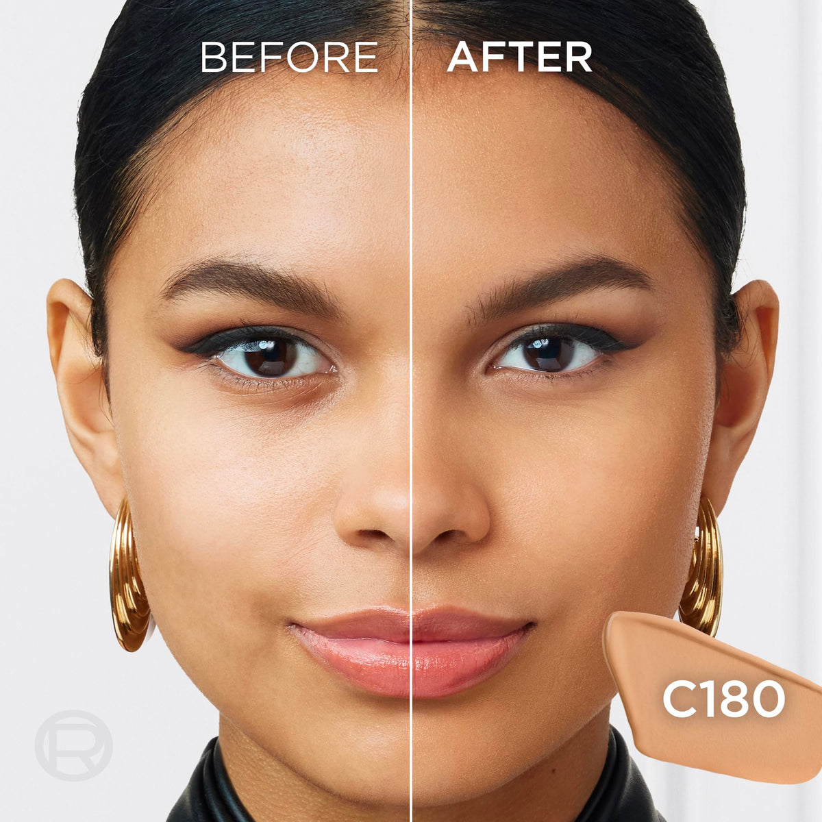 L'Oreal Paris close-up applicator tip and broader back for precise and full coverage