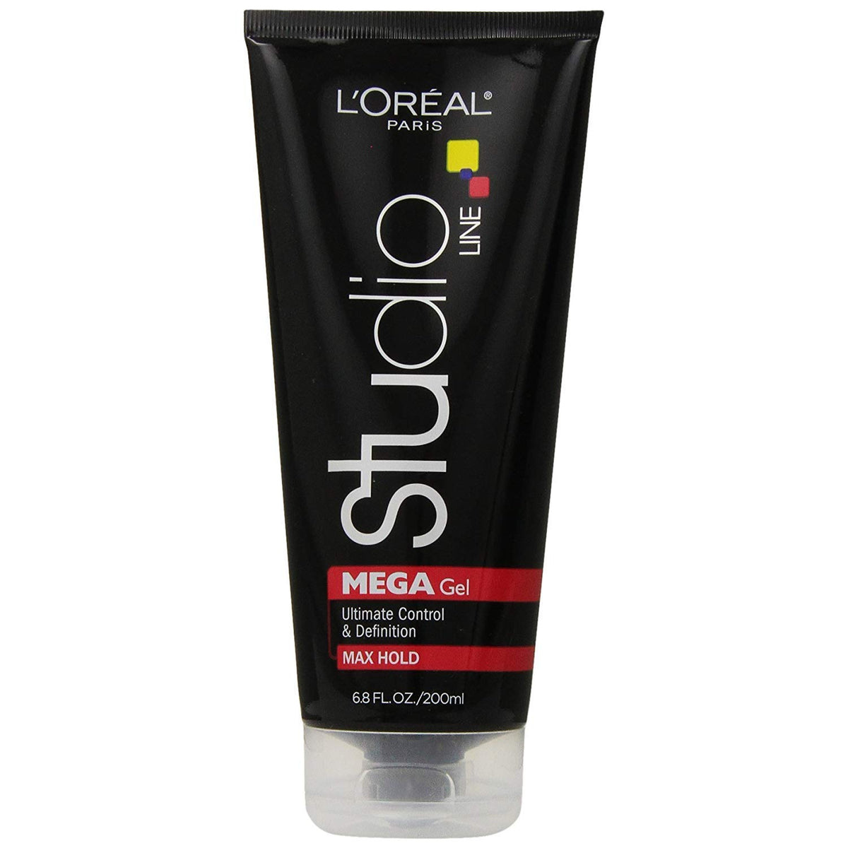 L'Oreal Paris front packaging showing clear jar and strong-hold benefit