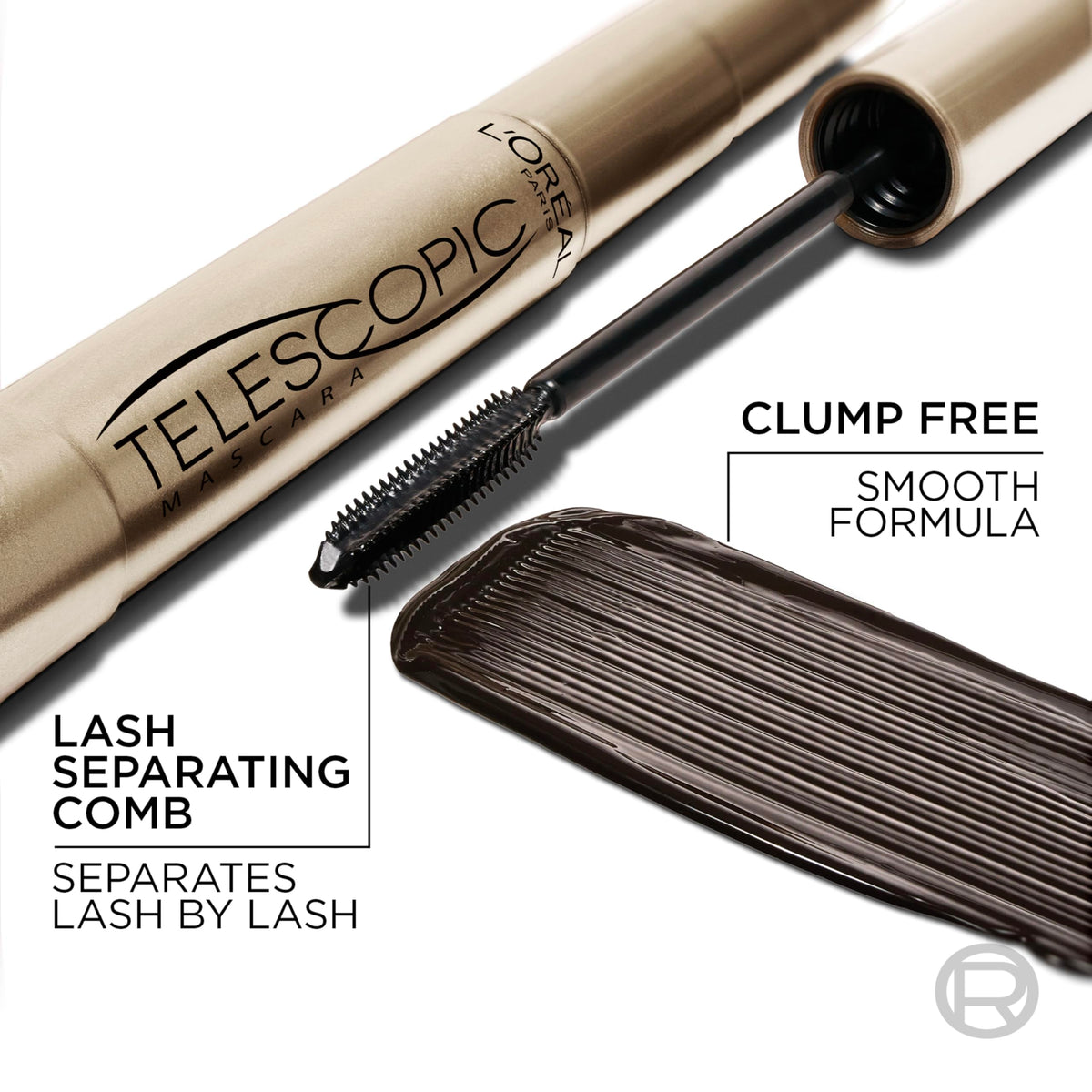 L'Oreal Paris carbon black swatches on forearm showing pigment intensity