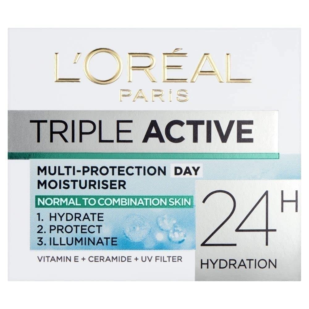 L'Oreal Paris front tube view showing packaging and travel-friendly 50ml size for balanced skin hydration