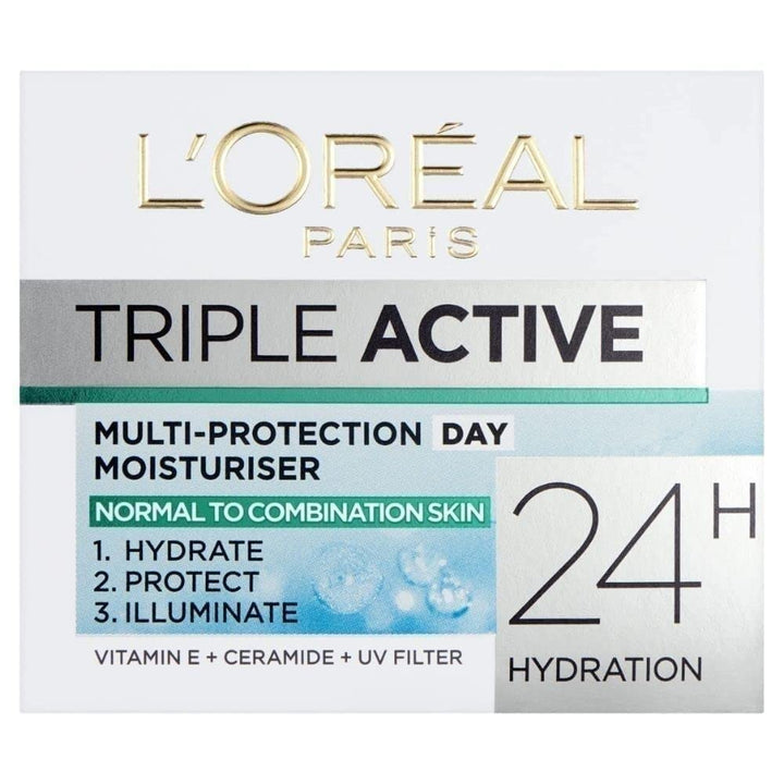 L'Oreal Paris front tube view showing packaging and travel-friendly 50ml size for balanced skin hydration