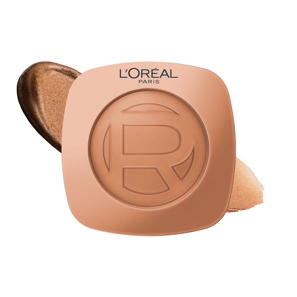 L'Oreal Paris compact front view shows sleek design and travel-ready glow
