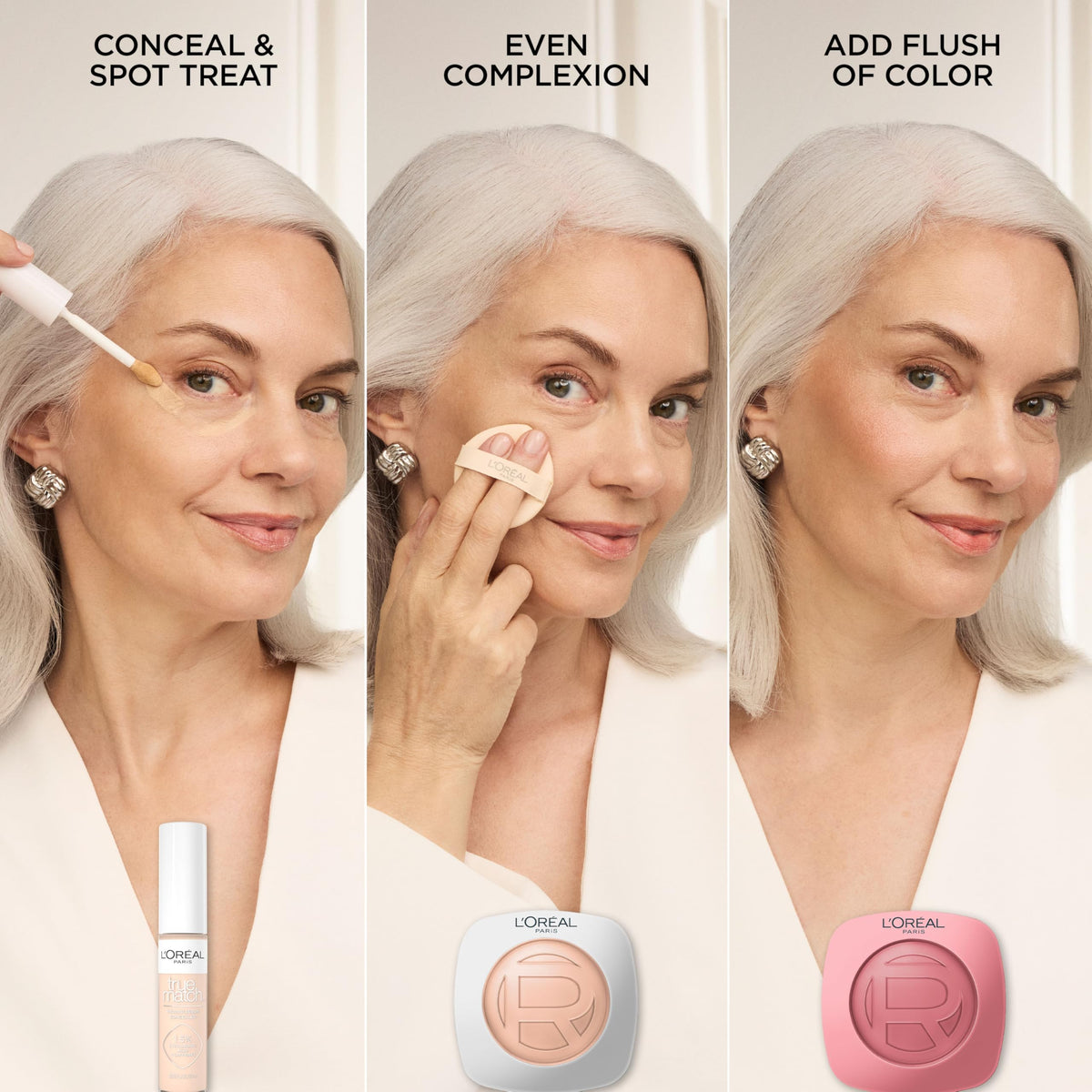 L'Oreal Paris balm inside a makeup bag ready for on-the-go reapplication