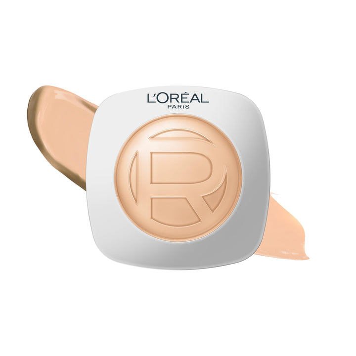 L'Oreal Paris compact front view showing portable skincare foundation benefit