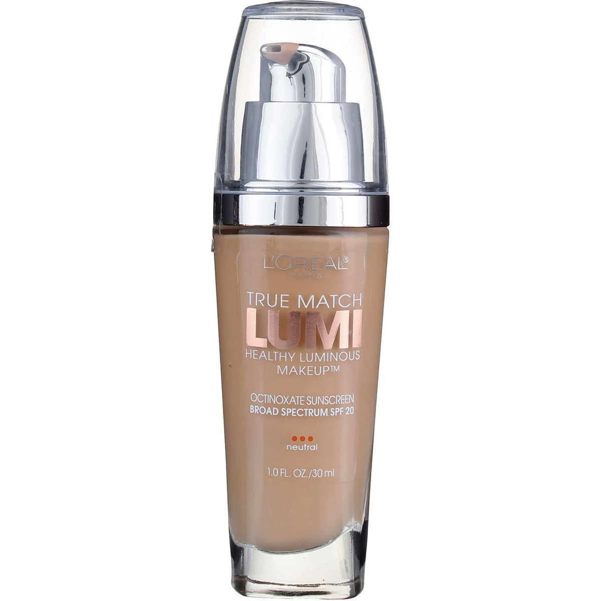 L'Oreal Paris two bottles side-by-side showing Soft Ivory and Classic Ivory for shade options