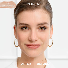 L'Oreal Paris bottle pump dispensing serum to show controlled application and travel-friendly design