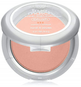 L'Oreal Paris True Match compact front view showing Precious Peach shade and sleek packaging for effortless color