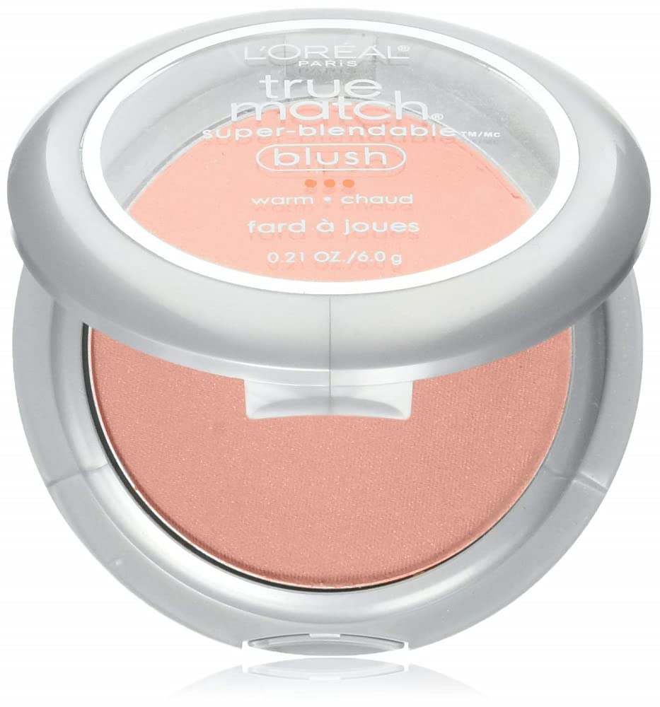 L'Oreal Paris True Match compact front view showing Precious Peach shade and sleek packaging for effortless color