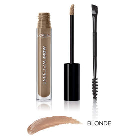 L'Oreal Paris before and after brows demonstrating fuller, natural-looking arches