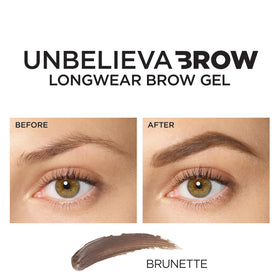 L'Oreal Paris before and after brows demonstrating fuller look
