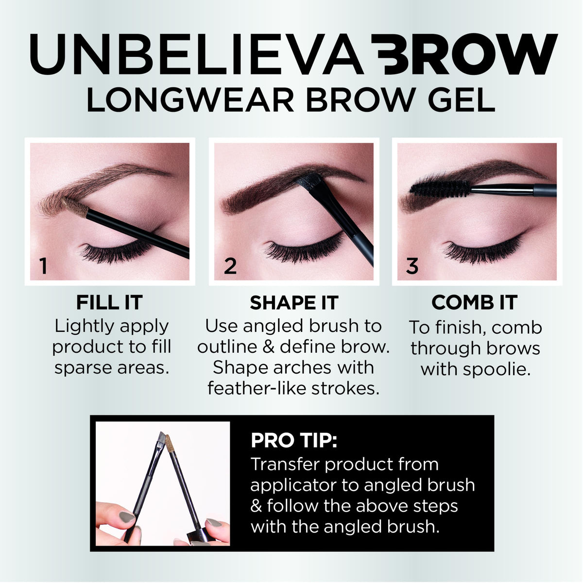 L'Oreal Paris model with brunette brows illustrating natural finish