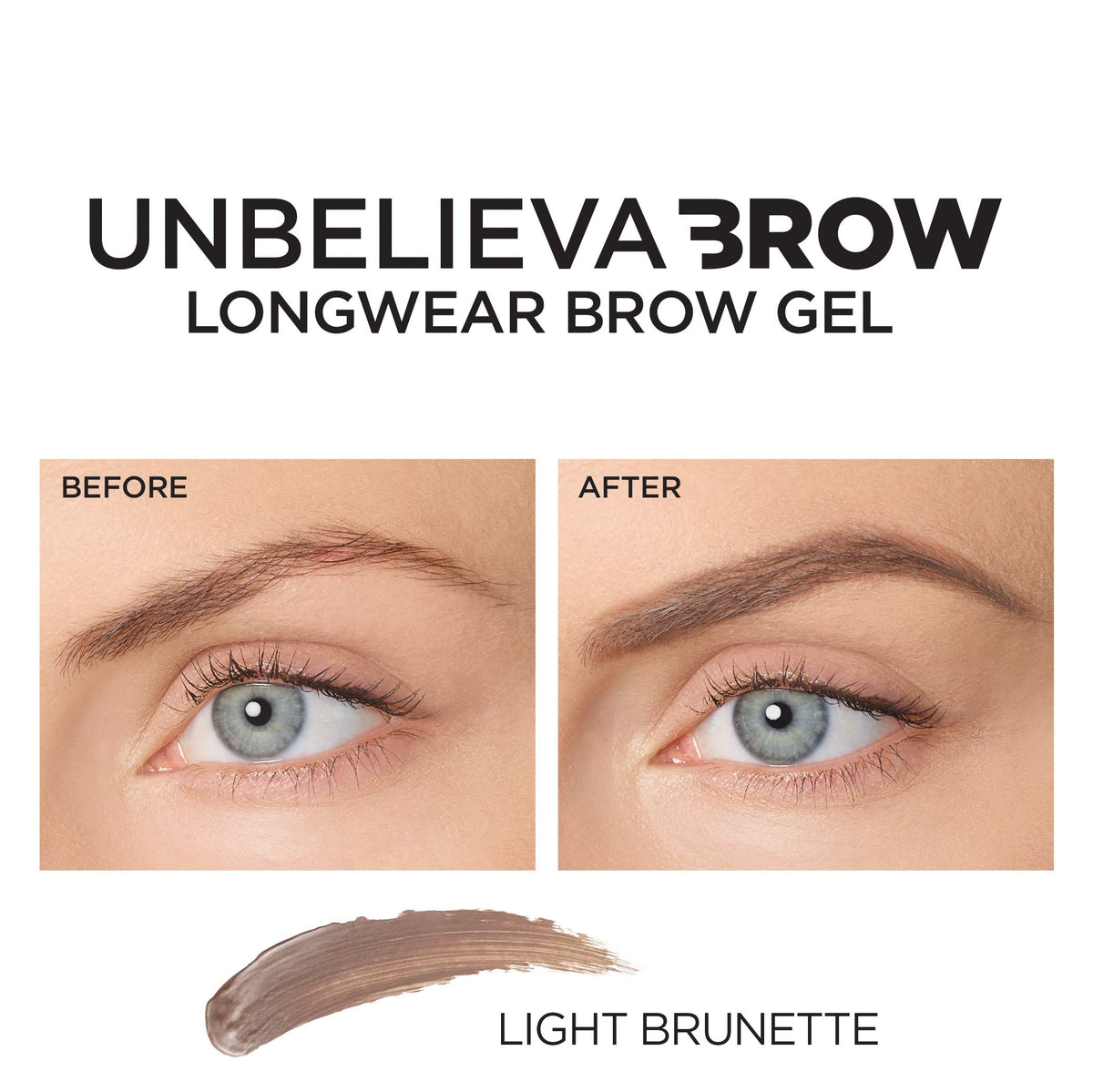 L'Oreal Paris swatches on arm demonstrating Light Brunette shade depth