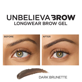 L'Oreal Paris swatches on skin displaying buildable Dark Brunette shade benefit