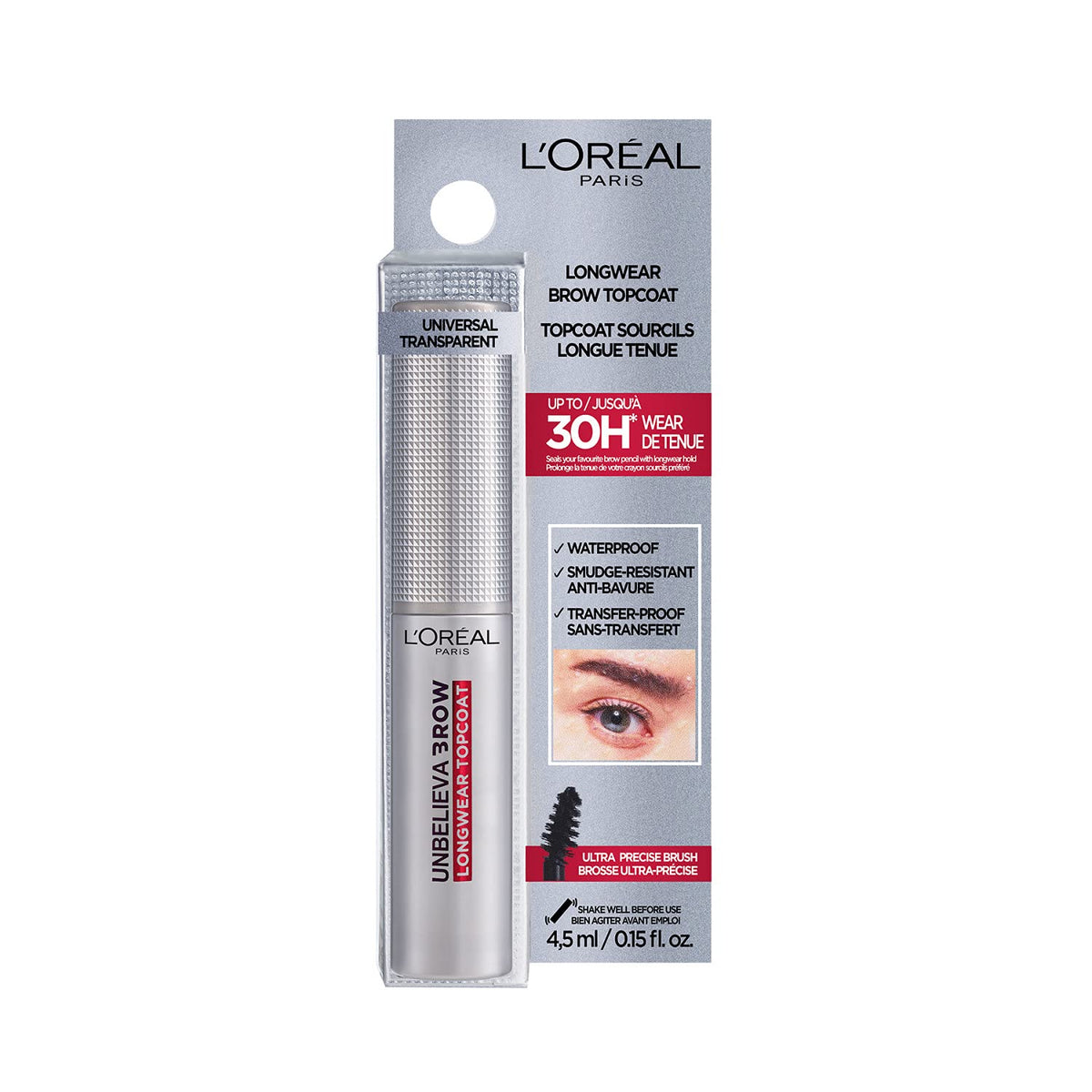 L'Oreal Paris close-up brush applicator for precise brow sealing
