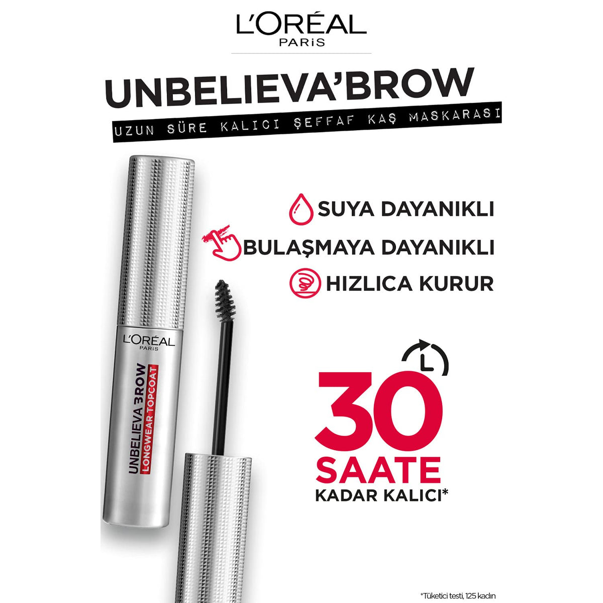 L'Oreal Paris product beside common items showing compact size benefit