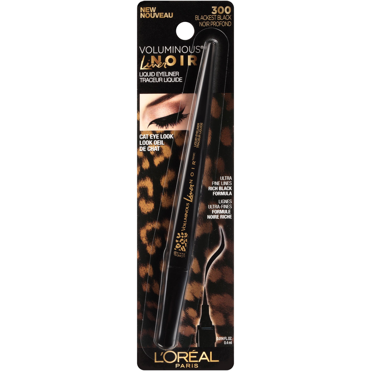 L'Oréal Paris black eyeliner swatches on skin demonstrating pigment depth and buildability