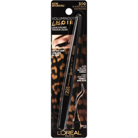 L'Oréal Paris black eyeliner swatches on skin demonstrating pigment depth and buildability