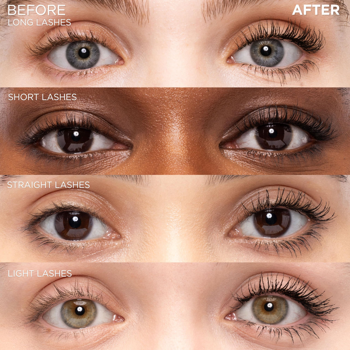 L'Oreal Paris mascara texture swipe illustrating smooth, clump-free finish
