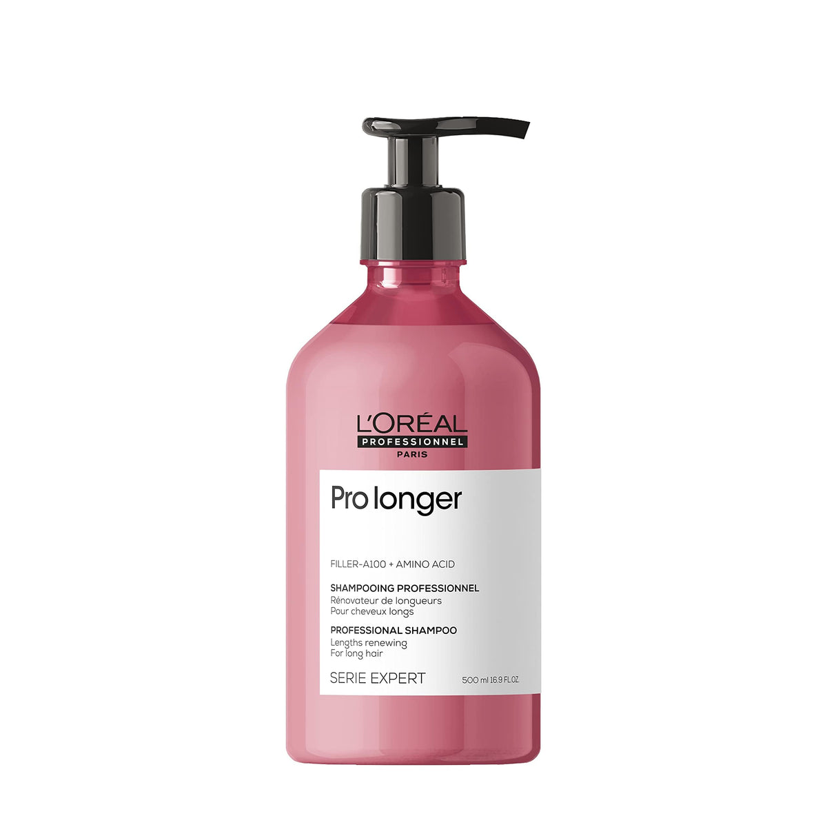 L'Oréal Professionnel Paris front bottle showing product benefits and sleek design