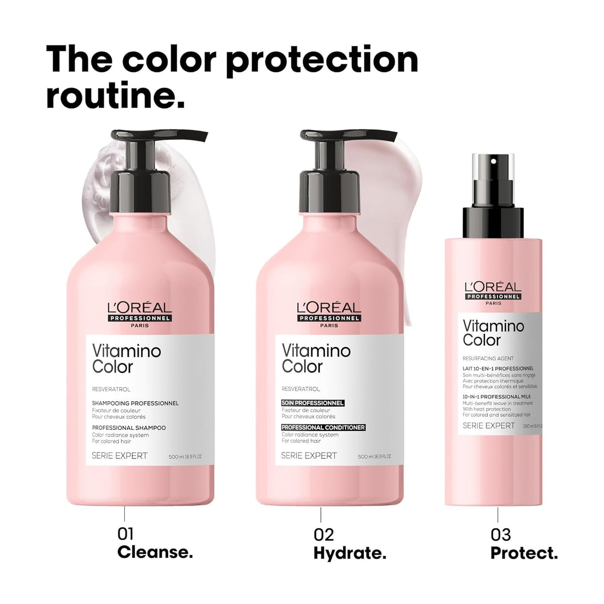 L'Oréal Professionnel Paris shiny colored hair after conditioner use